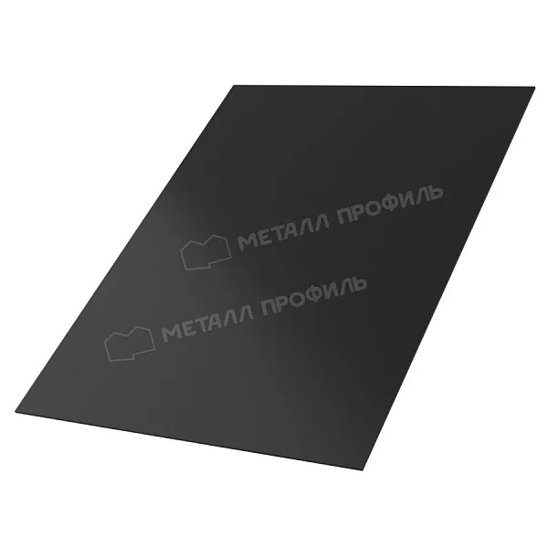 Лист плоский, покрытие полиэстер, в плёнке, цвет чёрный янтарь (9005), 2500*1250*0,45 мм