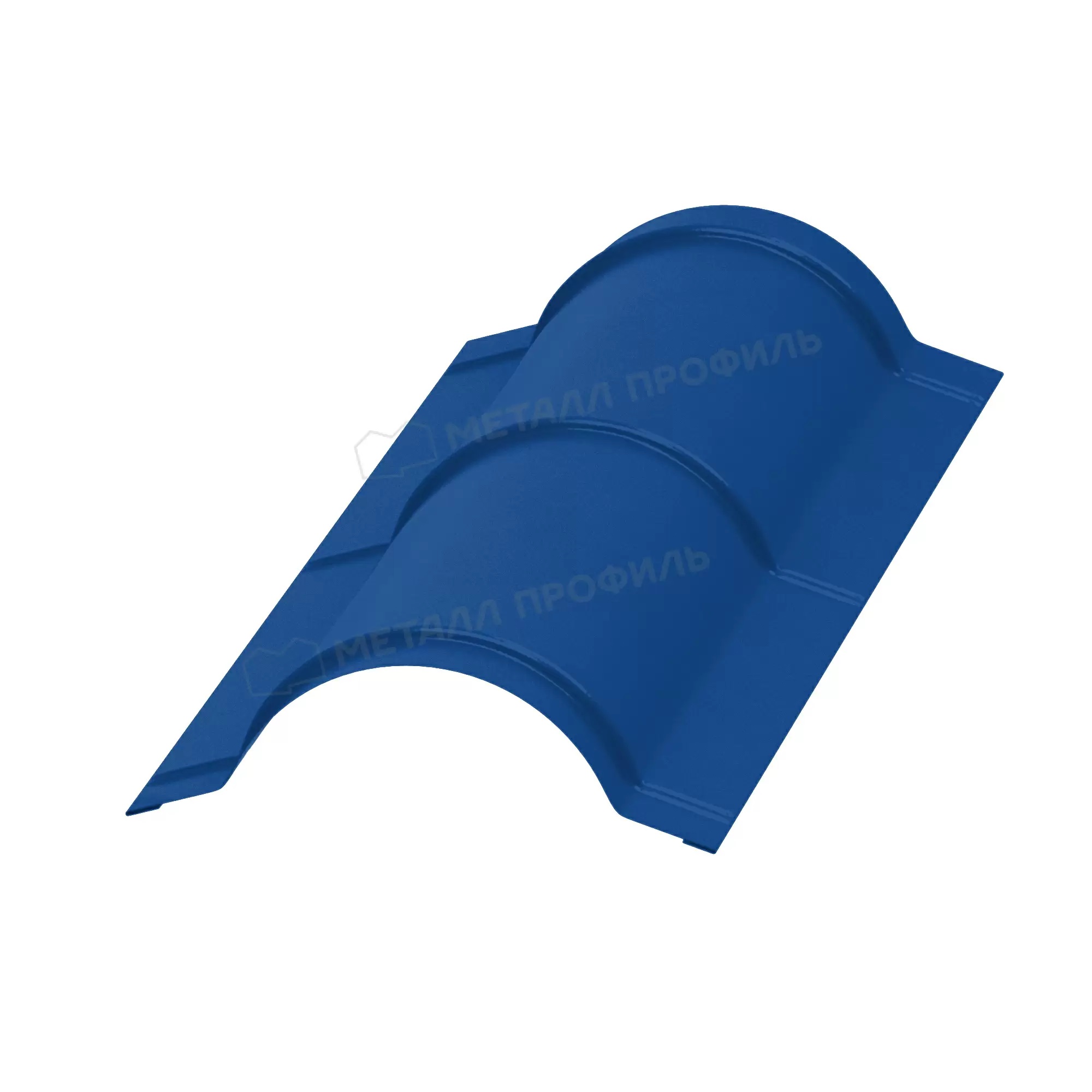 Планка конька круглого, покрытие полиэстер, цвет синий насыщенный (5005), R110*2000*0,5 мм