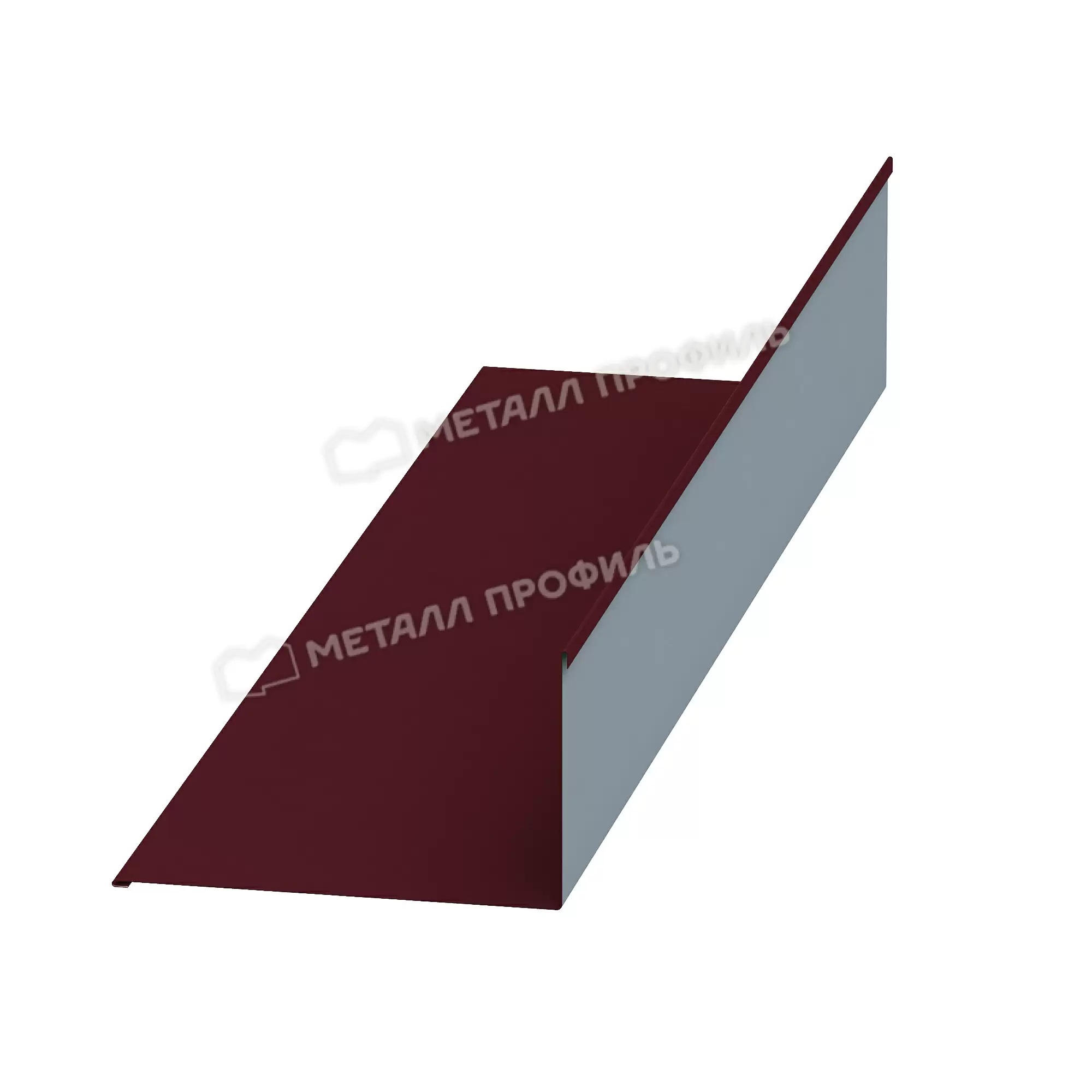 Планка примыкания верхняя, покрытие полиэстер, цвет винно-красный (3005), 250*147*2000*0,45 мм