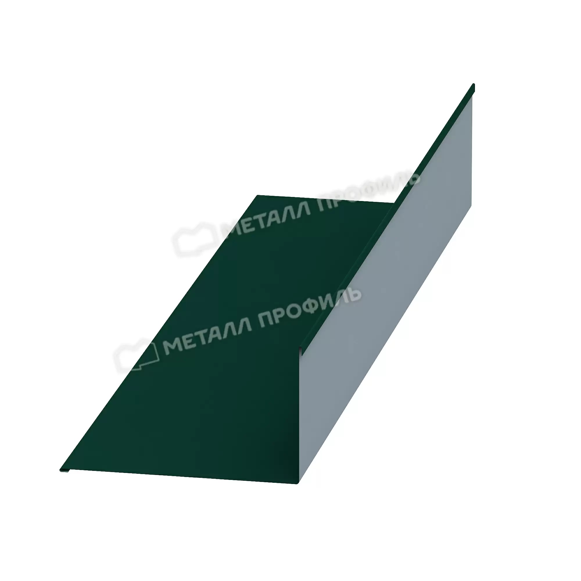 Планка примыкания верхняя, покрытие полиэстер, цвет зелёный мох (6005), 250*147*2000*0,45 мм