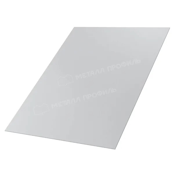 Лист плоский, покрытие полиэстер, в плёнке, цвет бело-алюминиевый (9006), 2000*1250*0,45 мм