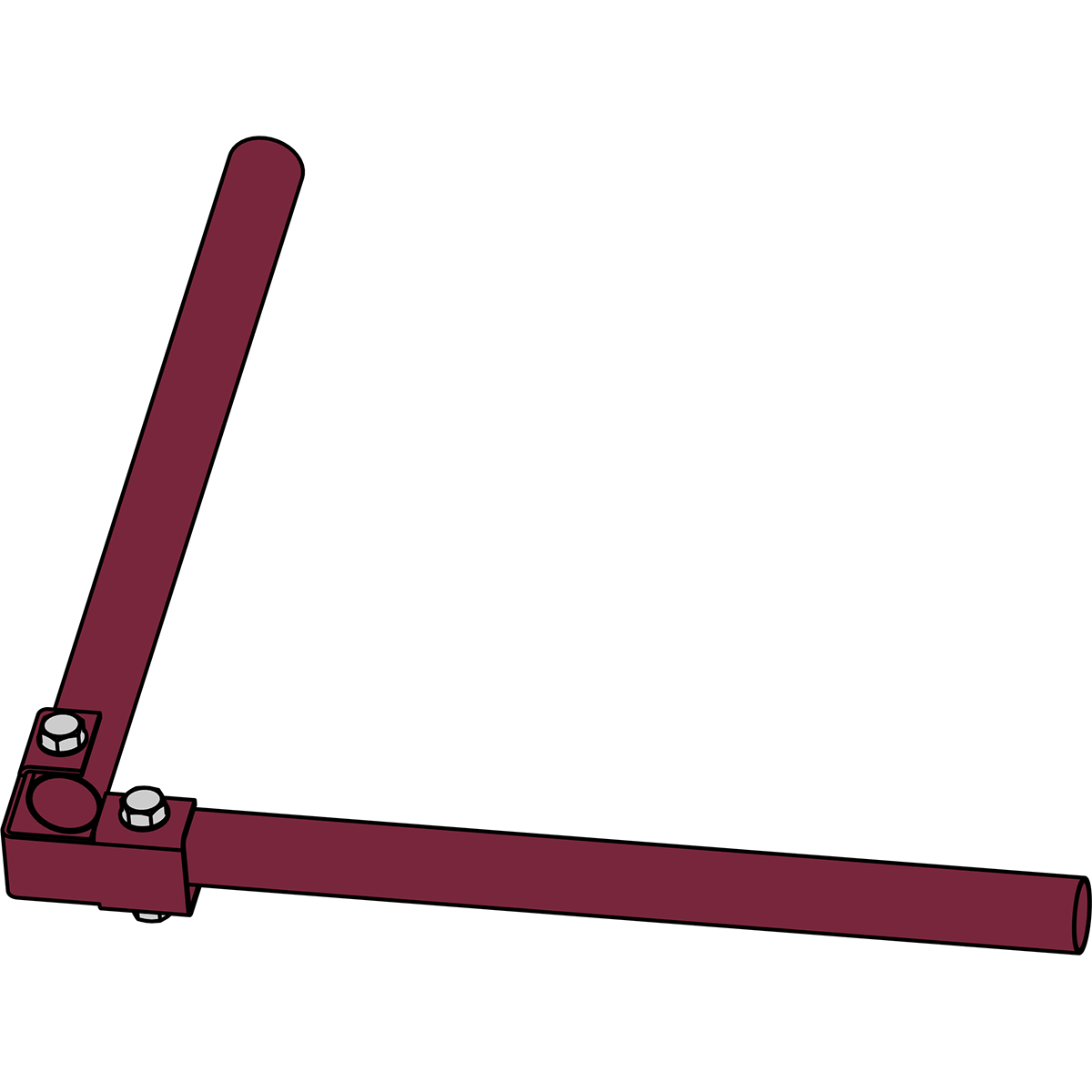Угловое соединение, ECONOM. Цвет коричнево-красный (3011), с крепежом, 