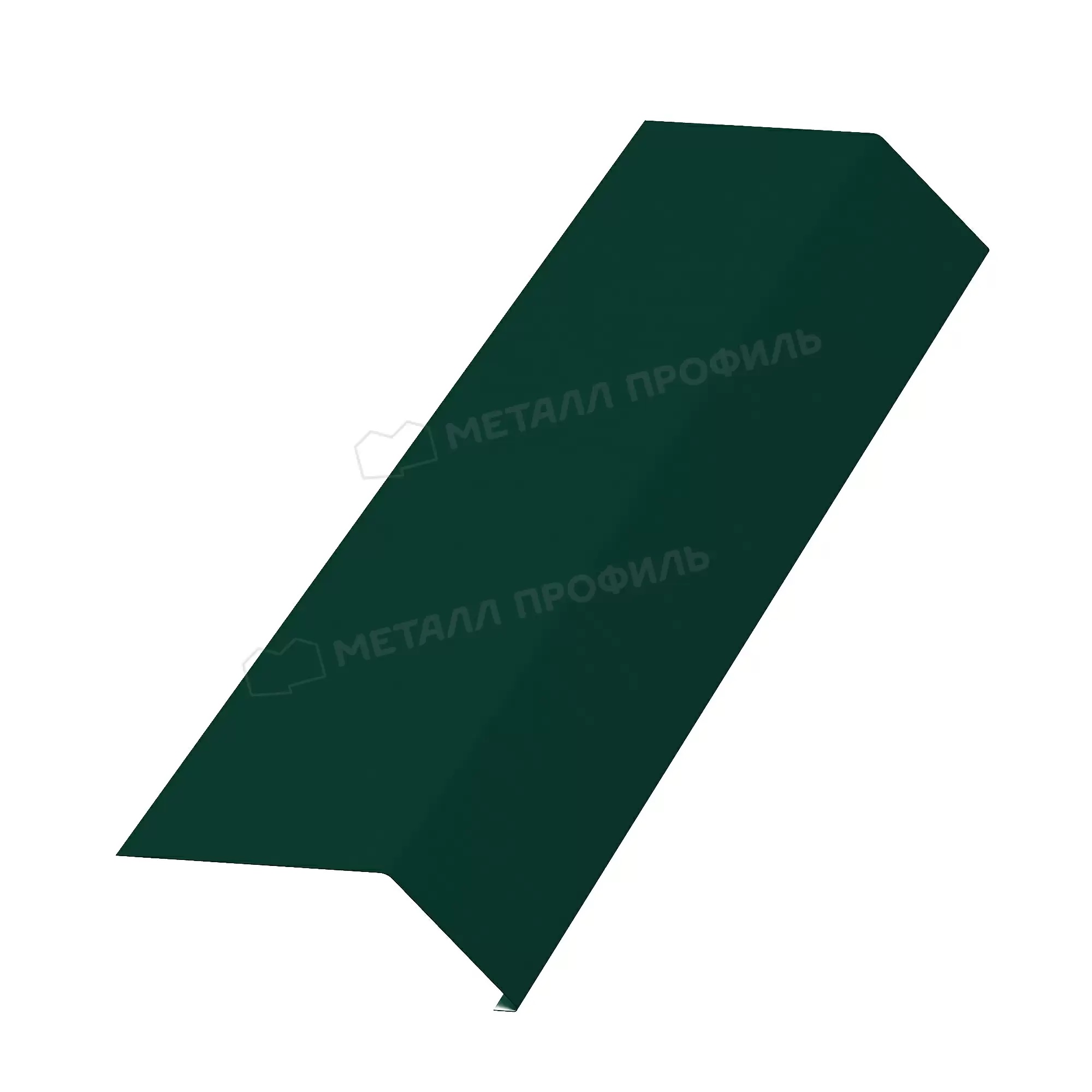 Планка карнизная, покрытие полиэстер, цвет зелёный мох (6005), 100*69*2000 мм