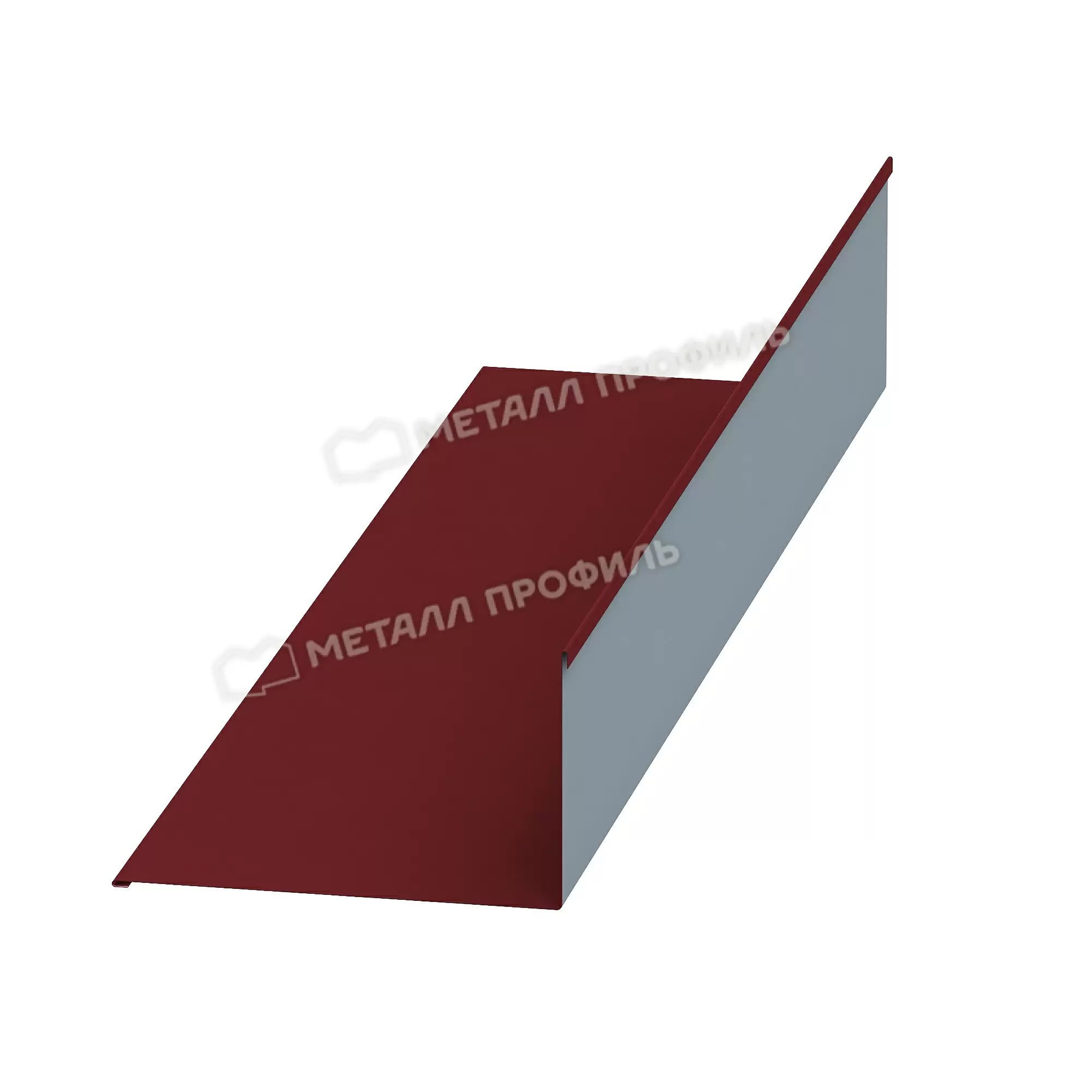 Планка примыкания верхняя, покрытие полиэстер, цвет коричнево-красный (3011), 250*147*2000*0,45 мм